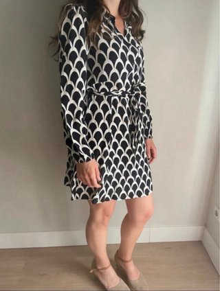 Vestido Zara estampado blanco y negro
