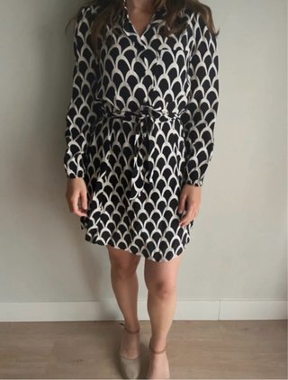 Vestido Zara estampado blanco y negro