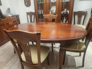 Mesa comedor y 6 sillas madera