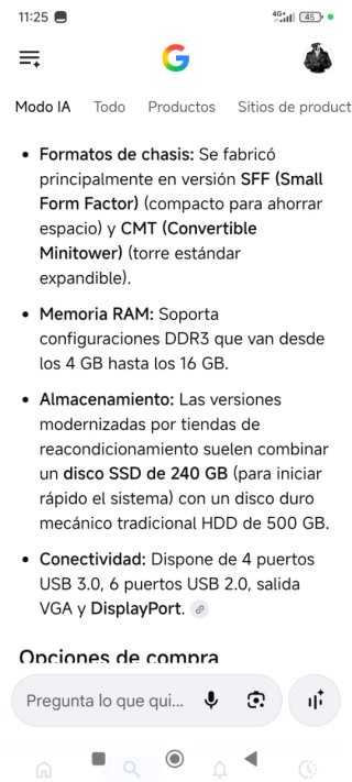 PC HP Torre Plata/Negro Compact Elite 8300