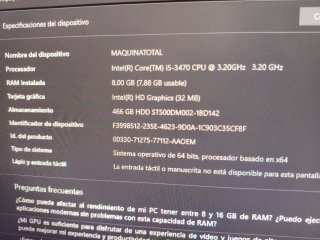 PC HP Torre Plata/Negro Compact Elite 8300 8g RAM