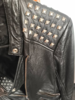 Chaqueta Cuero Pepe Jeans Tachuelas Talla Real M.