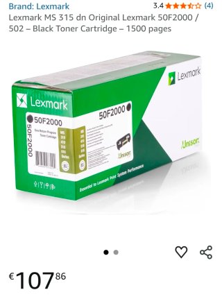 Tre Toner Lexmark 50F2U0E
