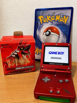 Game Boy Advance SP Groudon IPS + Caja
