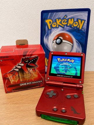 Game Boy Advance SP Groudon IPS + Caja