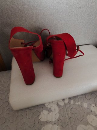 Sandalias Rojas Plataforma Tacon Alto Talla 39