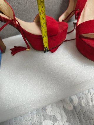 Sandalias Rojas Plataforma Tacon Alto Talla 39
