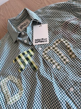 Camisa Antonio Benito cuadros verde Badbunny