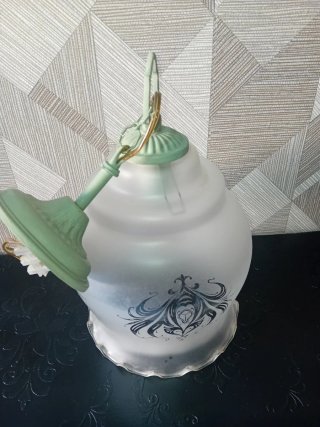 Lampada da soffitto vintage in vetro e metallo