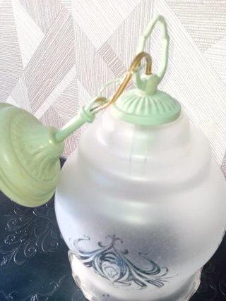 Lampada da soffitto vintage in vetro e metallo