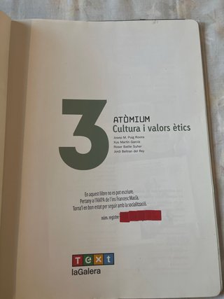 Cultura i valors ètics 3 ESO