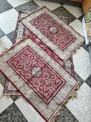 Alfombra Decorativa Beige y Roja