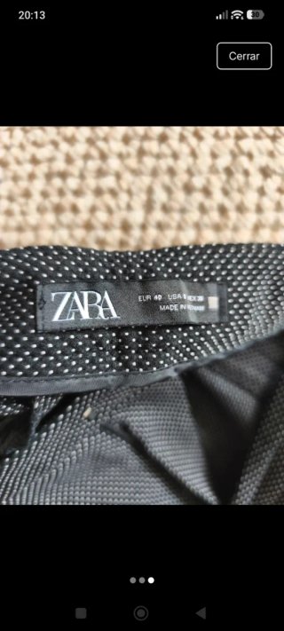 Traje Zara Chaqueta y Pantalón Negro/Gris