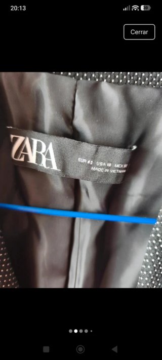 Traje Zara Chaqueta y Pantalón Negro/Gris