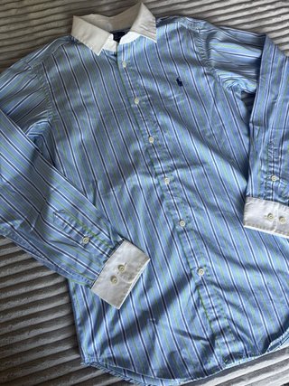 Camisa Rayas Ralph Lauren Mujer Azul