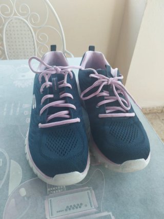 Zapatillas Skechers Mujer Negras y Rosas