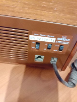 Telefono vintage stile pianoforte in legno anni 70