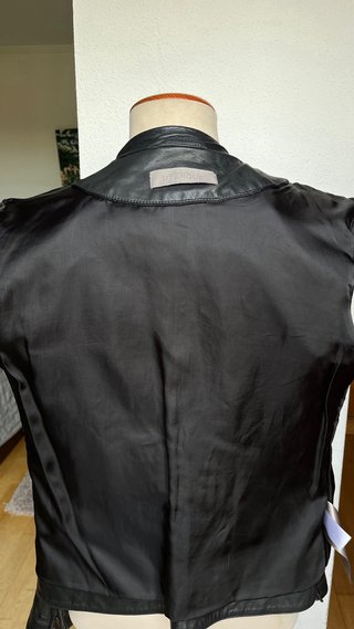 Cazadora Biker Uterqüe Negra Piel