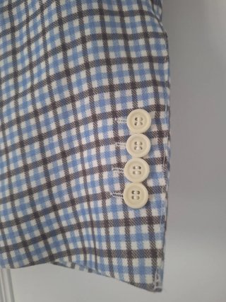 Americana Zara Lino Cuadros Azul T.50 Slim Fit