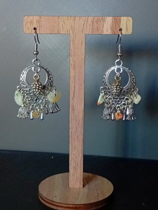 Pendientes Plata con Piedras Naturales Amarillas