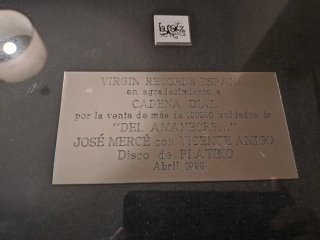 Disco de Platino José Mercé Del Amanecer