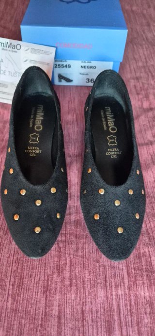 Zapatos miMaO Negros Talla 36 Tachuelas