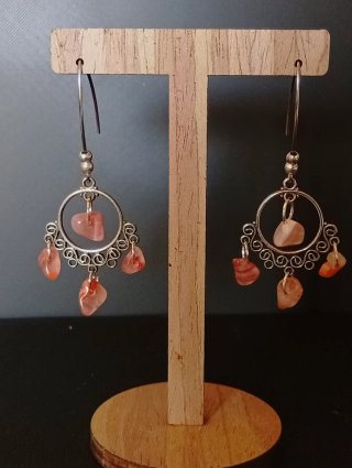Pendientes piedras naturales naranja