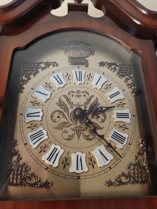 Reloj de Pared Antiguo Madera y Latón