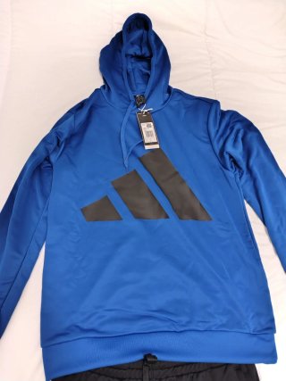 Conjunto Adidas Hoodie y Pantalón Negro Azul