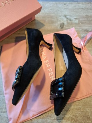 Zapatos tacón ALMA EN PENA negros 5,5 cm