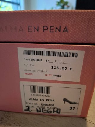 Zapatos tacón ALMA EN PENA negros 5,5 cm