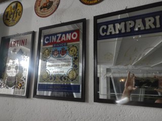 Cornice Vintage Legno 40x30 - Campari, Cinzano, Ma
