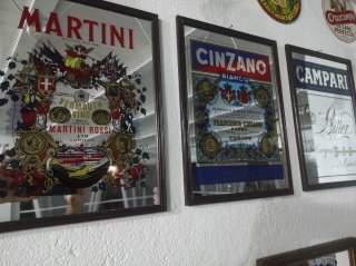 Cornice Vintage Legno 40x30 - Campari, Cinzano, Ma