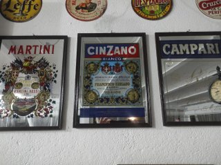 Cornice Vintage Legno 40x30 - Campari, Cinzano, Ma