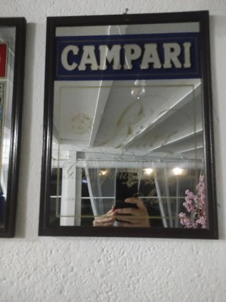 Cornice Vintage Legno 40x30 - Campari, Cinzano, Ma