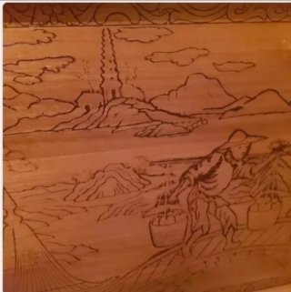 Baúl/Arcón Oriental Tallado Artesano S.XX Impecabl