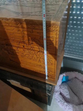 Baúl/Arcón Oriental Tallado Artesano S.XX Impecabl