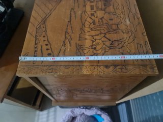 Baúl/Arcón Oriental Tallado Artesano S.XX Impecabl