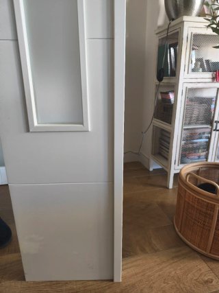 Puerta doble madera lacada blanco
