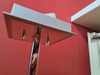Lámpara de salón beige y plata