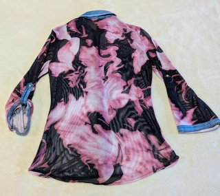 Camisa Tul Estampada Denim Talla L