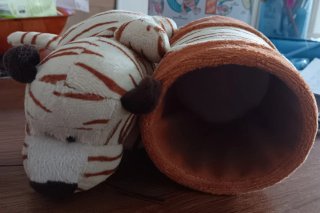 Portalápices de peluche tigre
