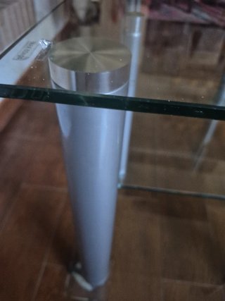 Mesa TV cristal 2 baldas con ruedas