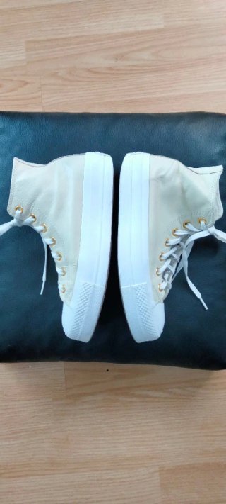 Zapatillas Converse Piel Mujer Beige
