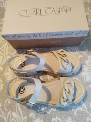 Sandalias Cesare Gaspari Piel. Talla 38, 25cm