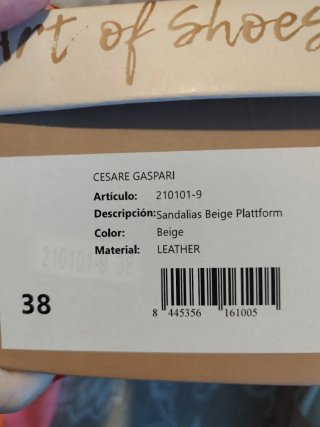 Sandalias Cesare Gaspari Piel. Talla 38, 25cm