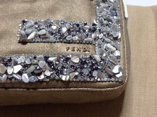 Bolso Fendi Baguette en lona y pedrería
