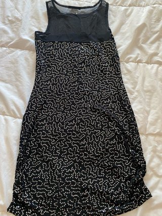 Vestido lentejuelas negro y plateado