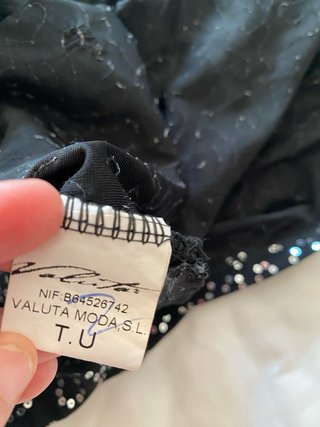 Vestido lentejuelas negro y plateado