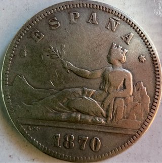 Moneda 2 Pesetas Gobierno Provisional 1870